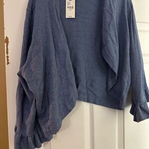 Blue Open Front Cardigan